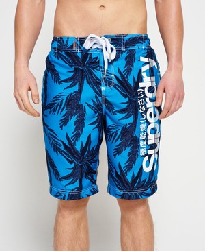 Superdry Boardshorts Férfi Rövidnadrág Kék | YDGUJ8172